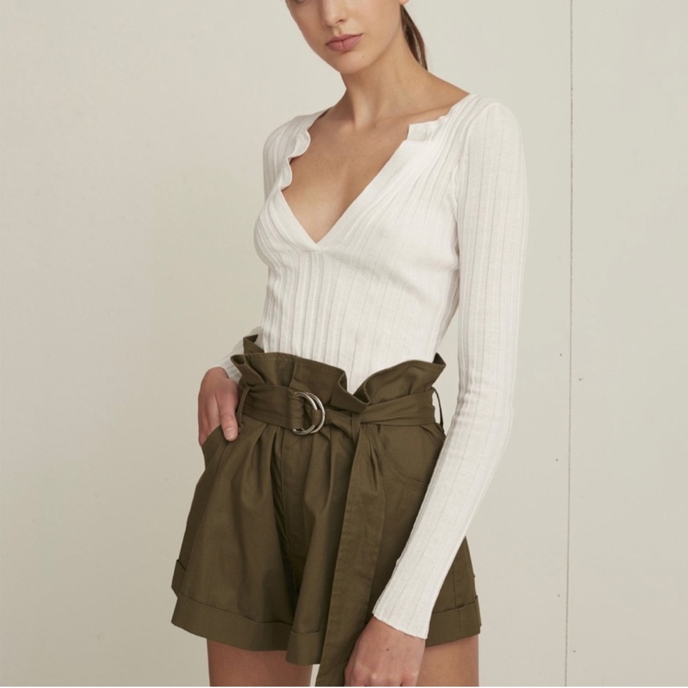 Marissa Webb Dixon Paper Bag Lightweight Canvas Short